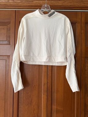 Adidas Cream Ribbed Mock Neck Top with Matching Pants